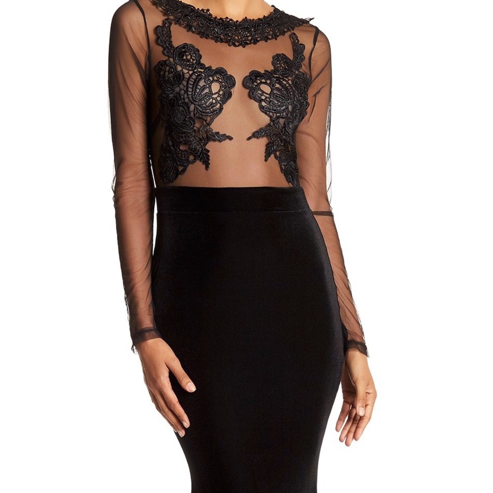 Symphony Sheer Velvet Maxi Dress w/ tags